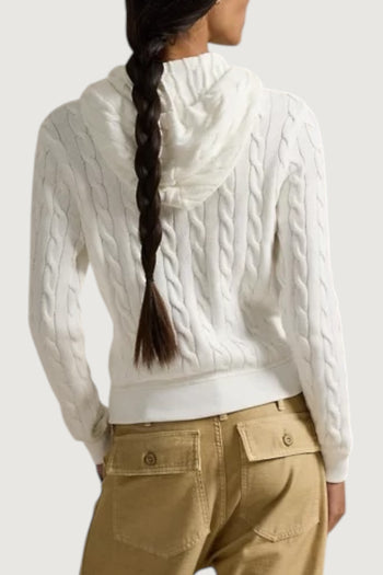 Felpa a trecce con cappuccio e cerniera - 3