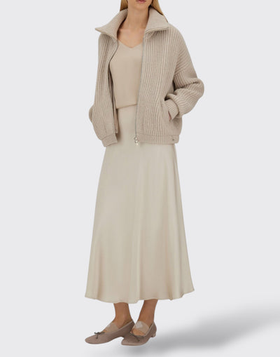 Cardigan foderato con zip