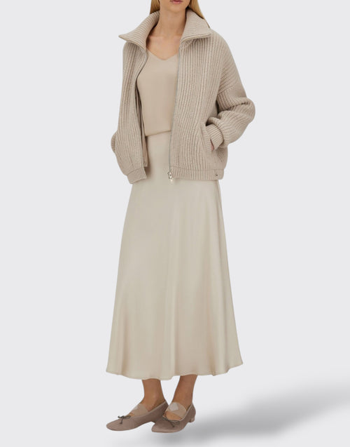 Cardigan foderato con zip