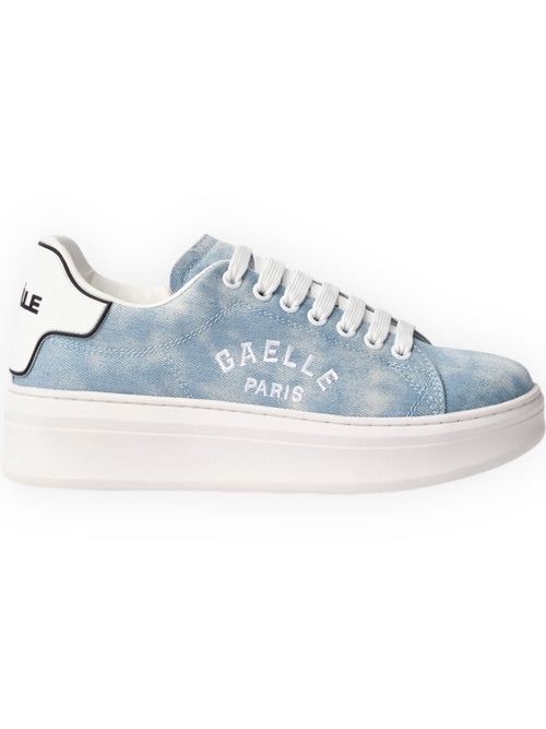 Sneakers in denim con patch