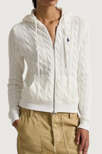 Felpa a trecce con cappuccio e cerniera - 4