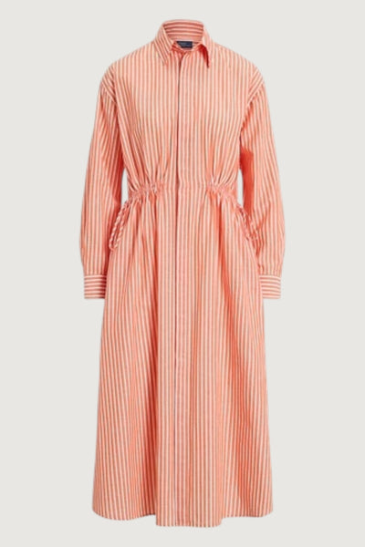 Chemisier rigato lino cotone coulisse