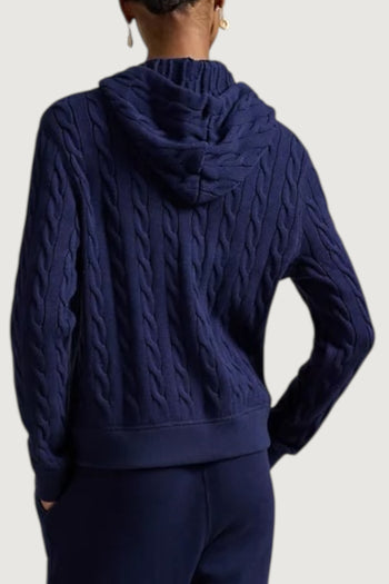 Felpa a trecce con cappuccio e cerniera - 2