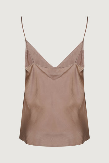 Shiny stretch silk satin top - 3