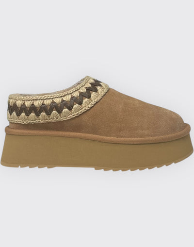 Platform clog suede