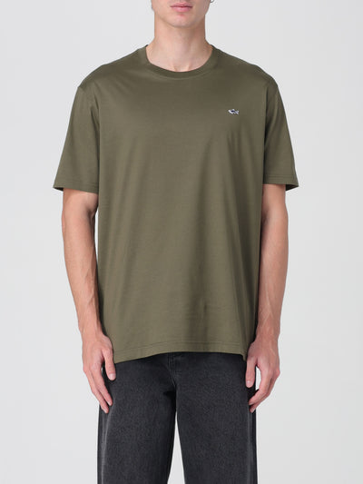 Organic cotton t-shirt militare con dettaglio logo
