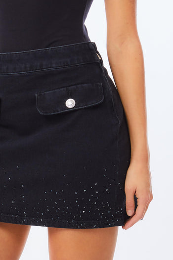 Ecs gonna mini denim strass - 3