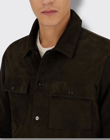 Ibrido camicia in maglia e suede - 3