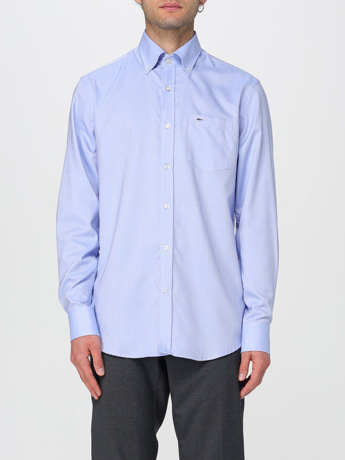 Organic cotton oxford azzurra con dettaglio logo