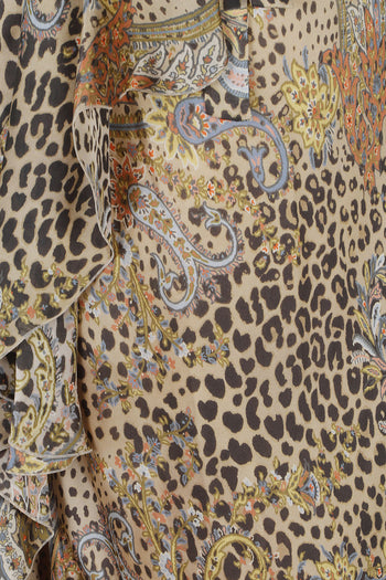 Women's maxi wrap skirt with hem flounce - 2