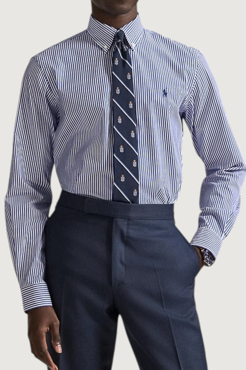 Camicia in popeline stretch custom-fit