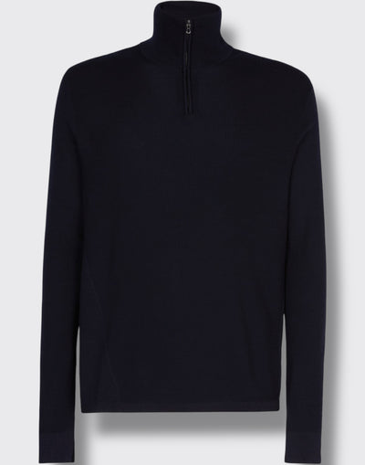 Waffle half zip turtle neck
