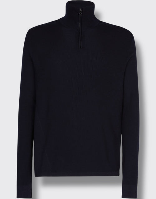 Waffle half zip turtle neck