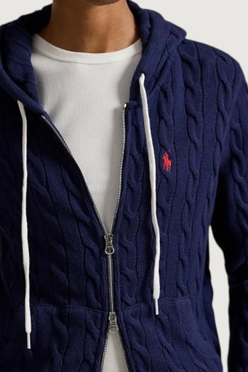 Felpa a trecce con cappuccio e cerniera - 3