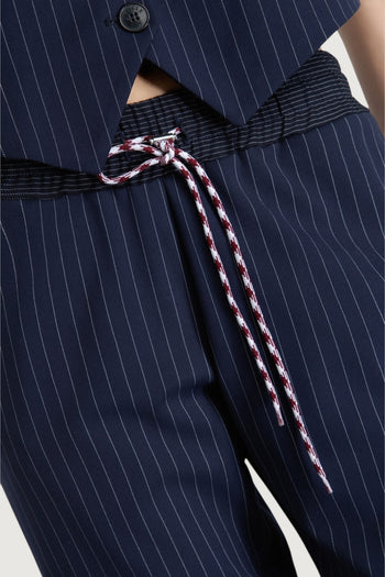 Pantalone dritto con coulisse in vita - 3