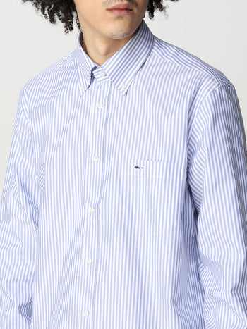 Organic cotton oxford riga con dettaglio logo - 3