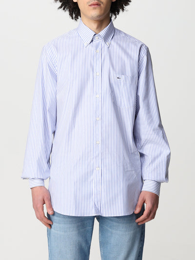 Organic cotton oxford riga con dettaglio logo