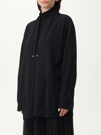 Cardigan collo sciallato in platinum,dettaglio pie - 4