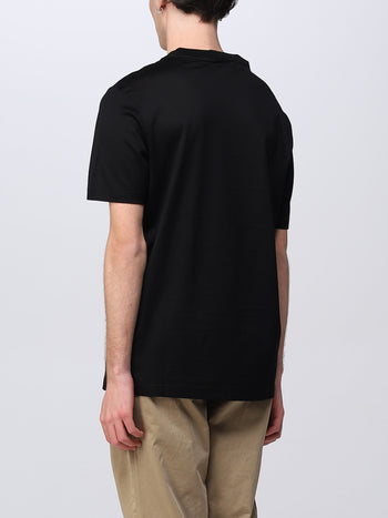 Organic cotton t-shirt nera con dettaglio logo - 2