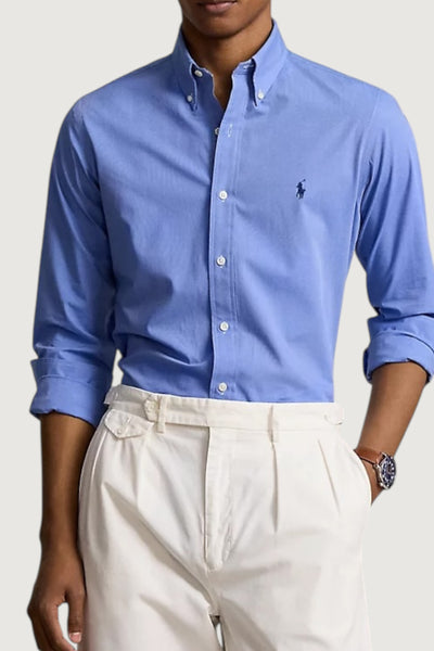 Camicia in popeline stretch custom-fit