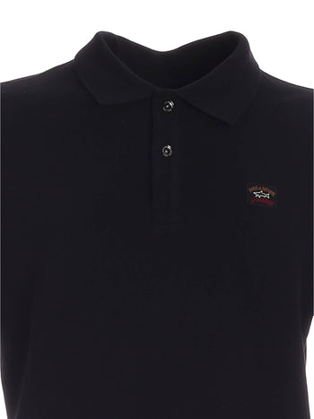 Polo base cotone nero - 3