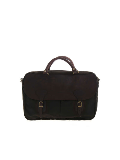 Wax leather briefcase
